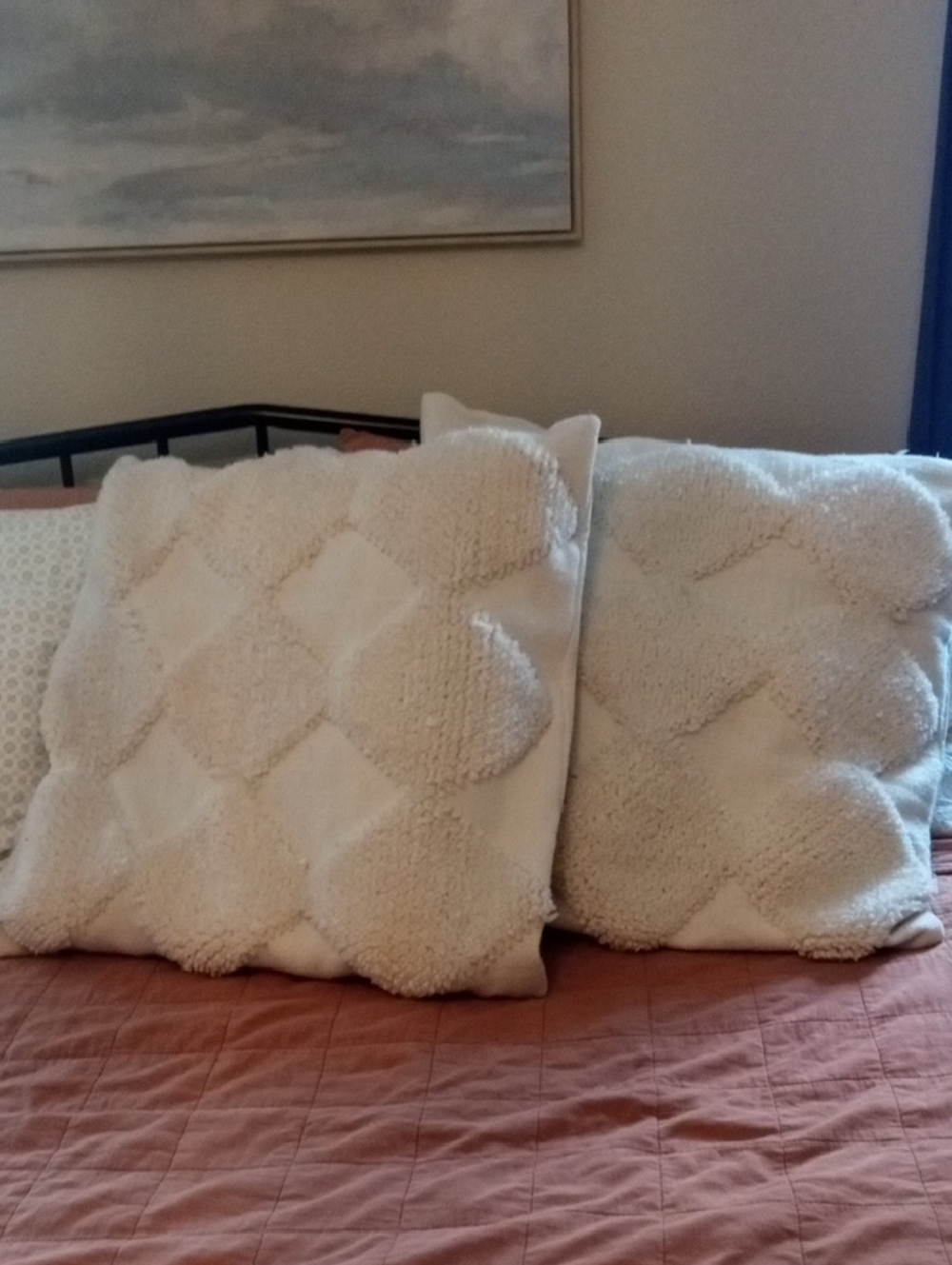 Cozy Cream Decorative Throw Pillow Cover Pair Soft Textured Design